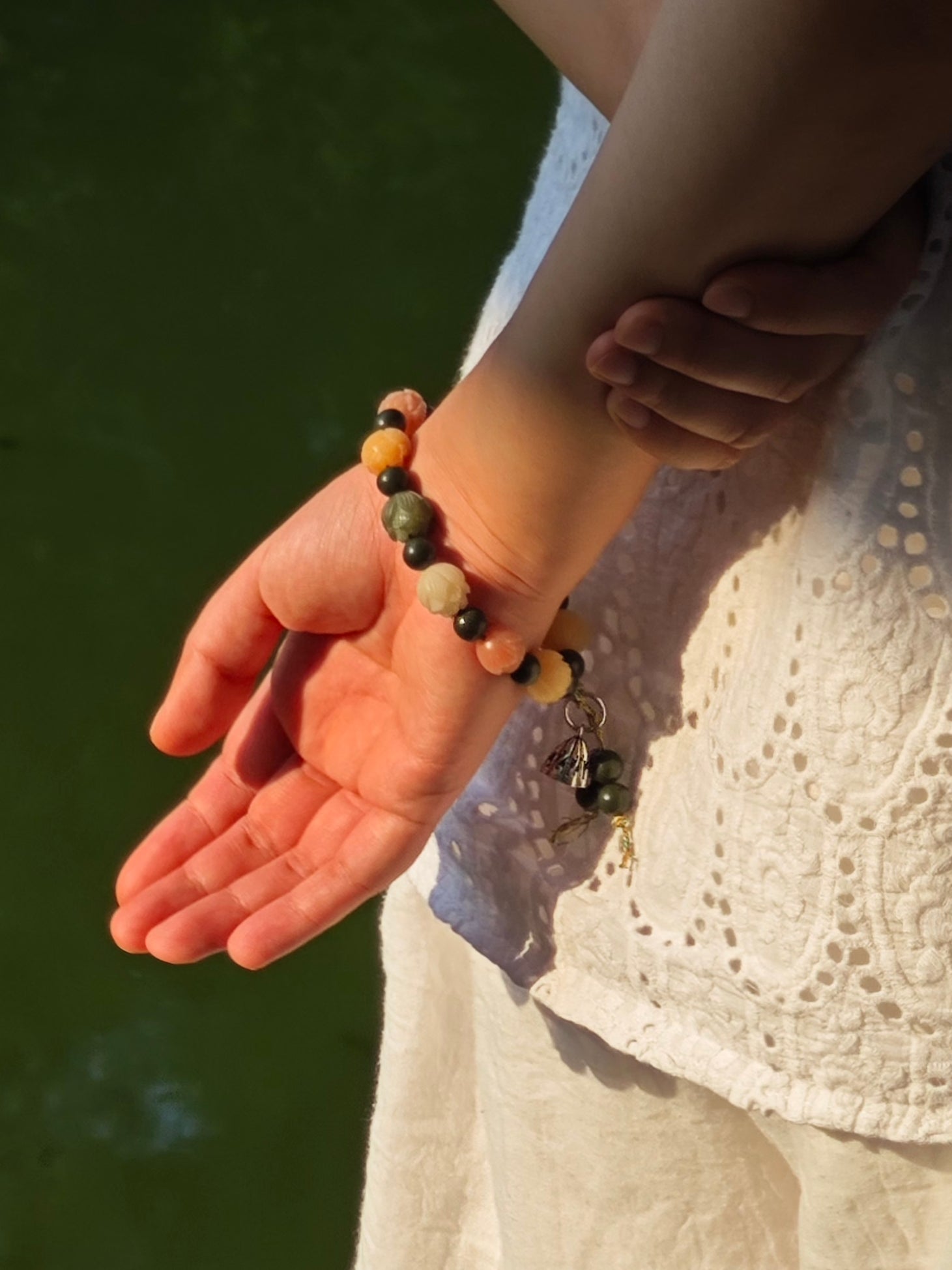 FivesSential Lotus-Ascent Wood Element Bracelet – 8mm Heal- Precious  Beads, 12mm Bodhi Lotus