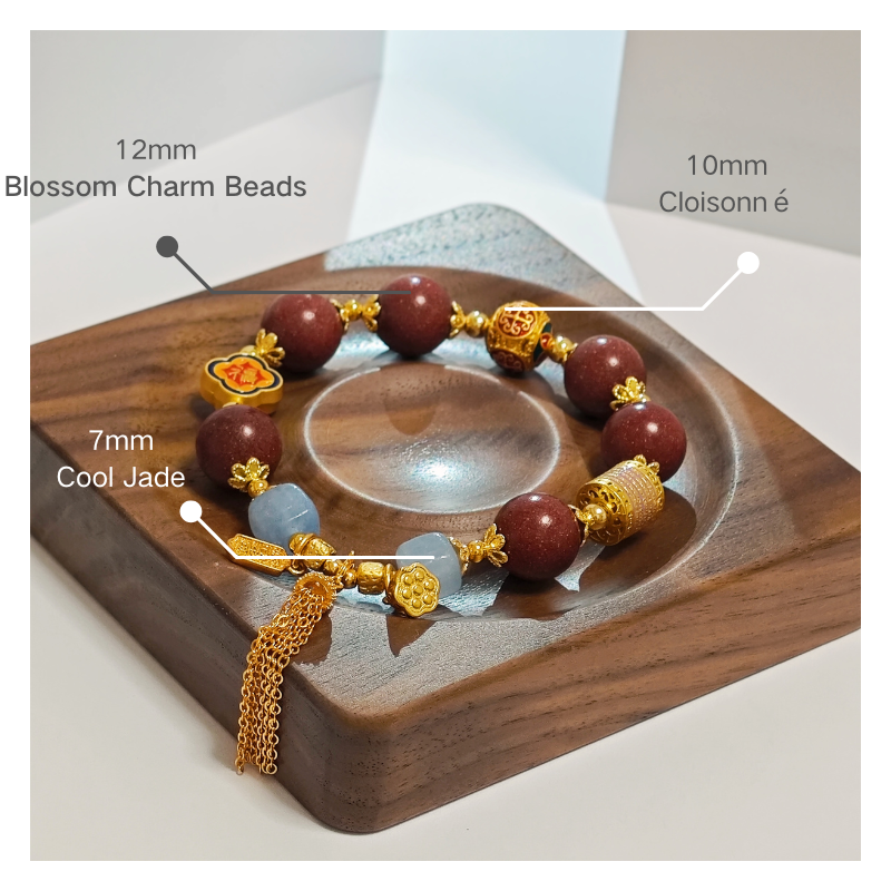 FivesSential Blossom Charm  – 12mm Red Scented Beads Bracelet